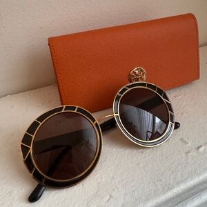 Women's Tory Burch Sunglasses, Black + Gold